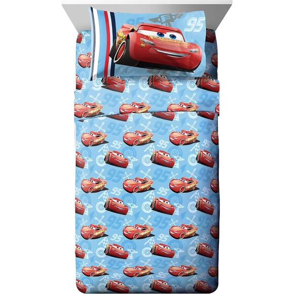 NEW Jay Franco Disney  Lightning McQueen Full Double Size Sheet Set Cars 4 Piece - Picture 1 of 5
